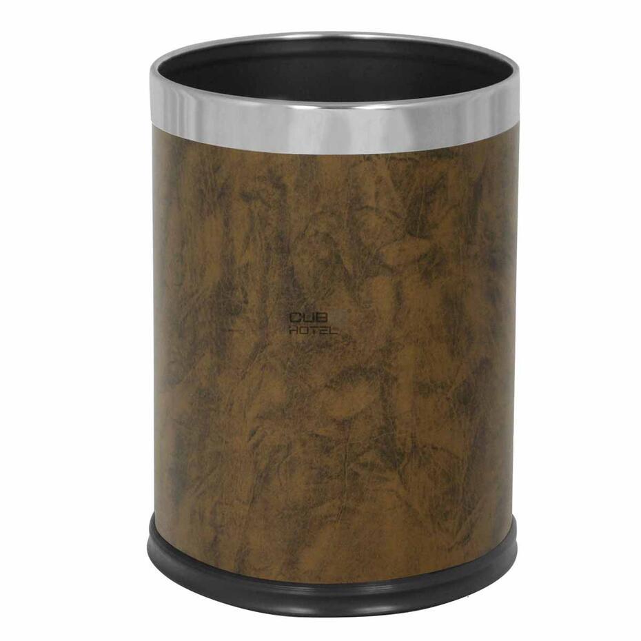 Papelera Redonda Doble Cuerpo 10L Marron